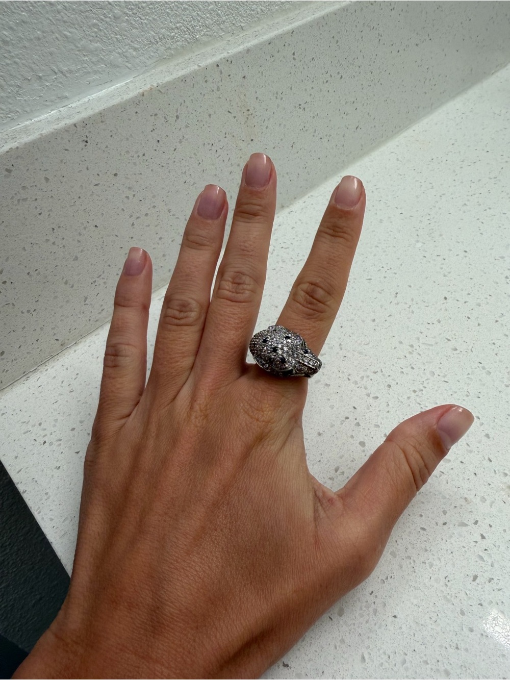 Ring Leopard Head Ring - Silver color